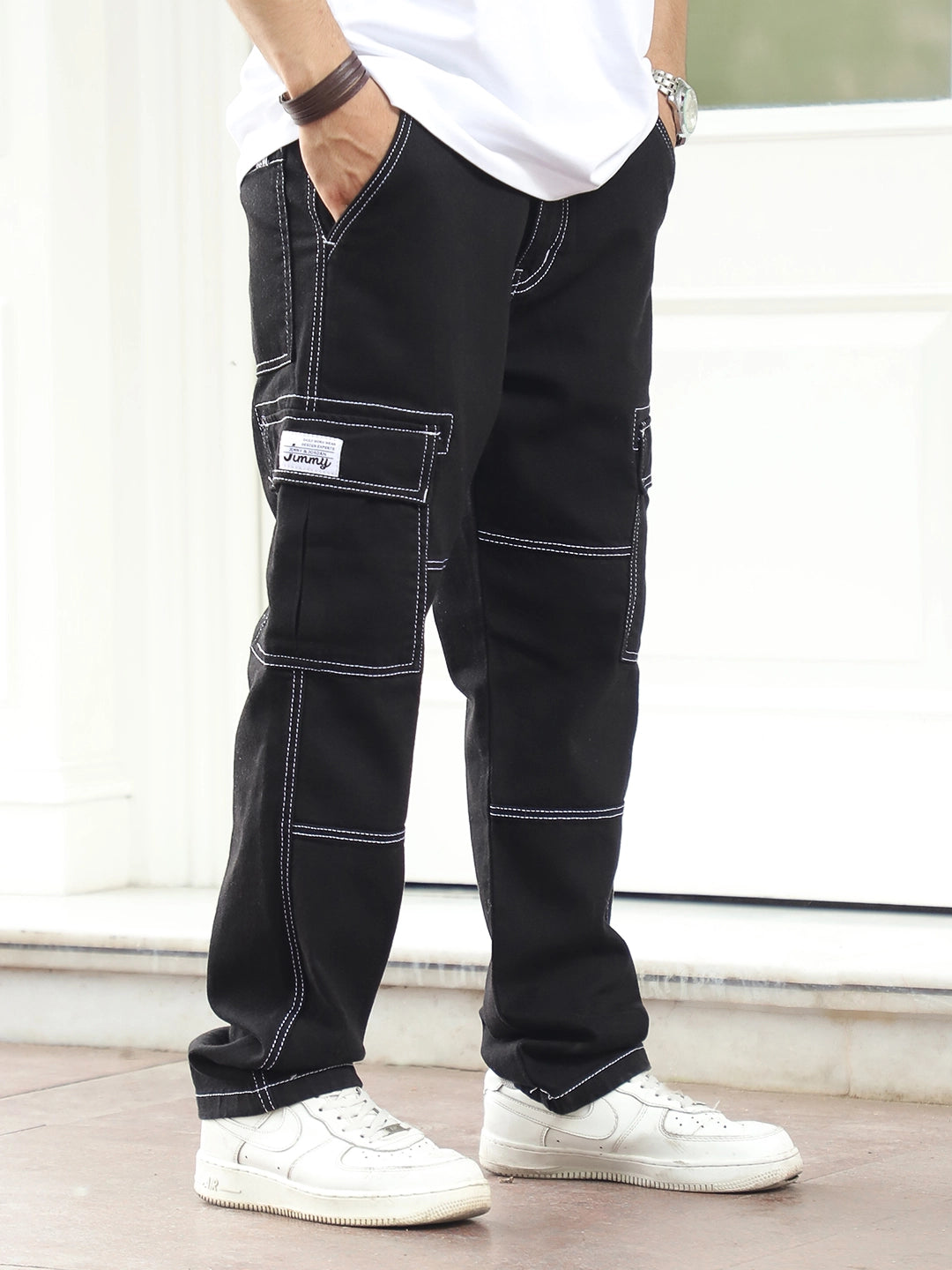 Midnight Vector Black Denim Cargo