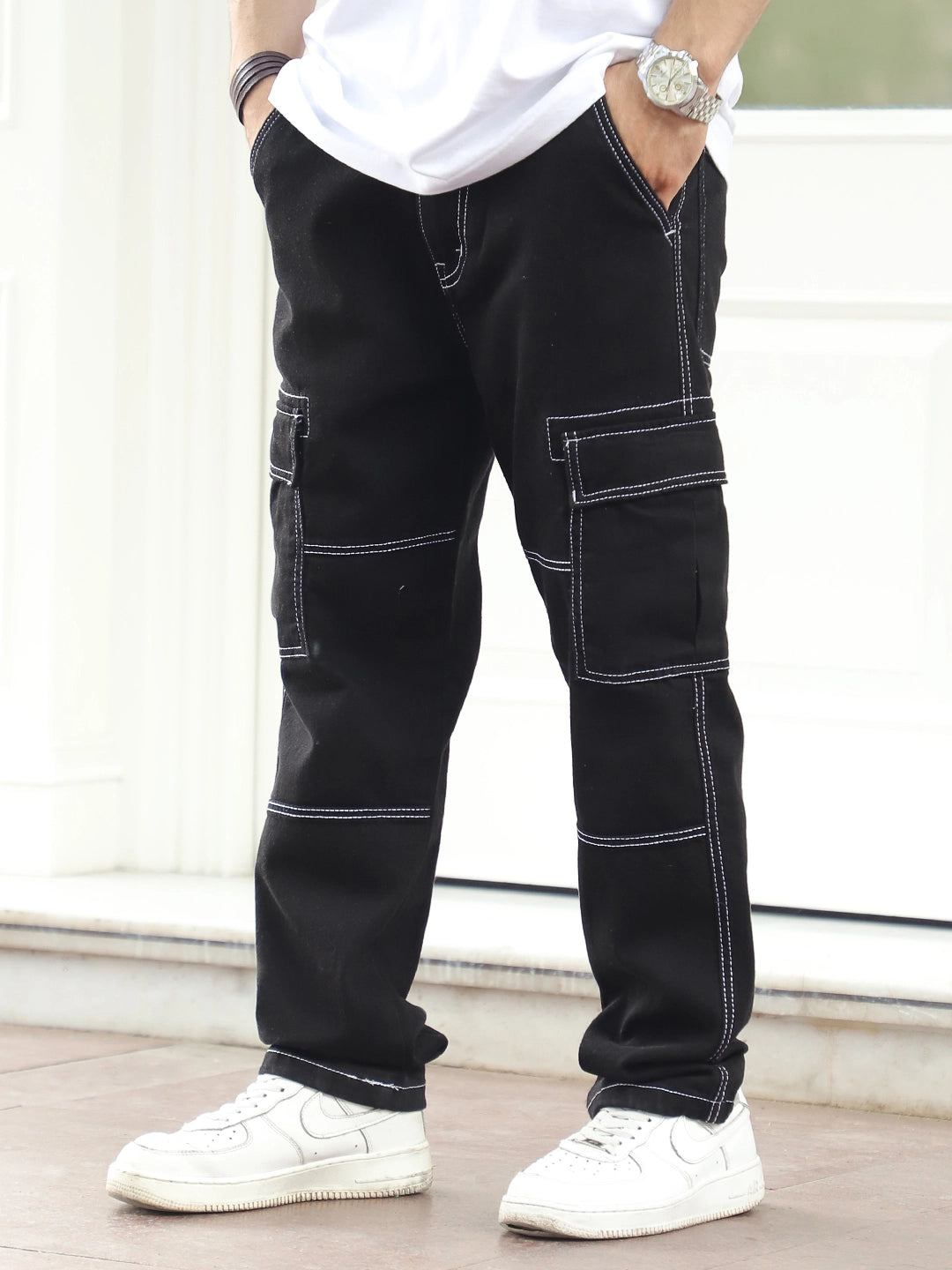 Midnight Vector Black Denim Cargo