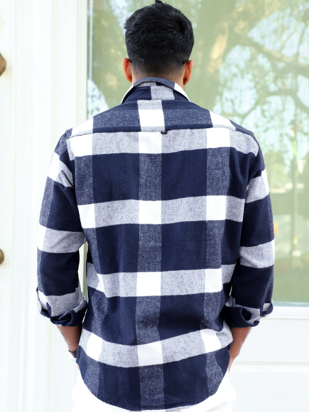 Frame Theory Navy Blue Check Shirt