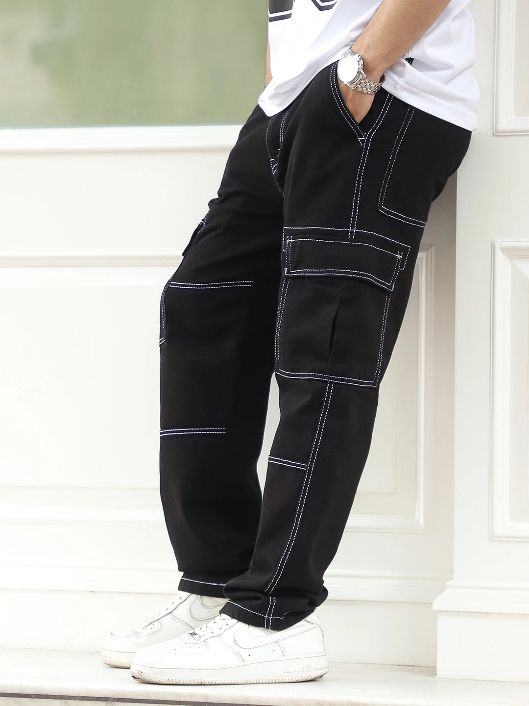 Midnight Vector Black Denim Cargo