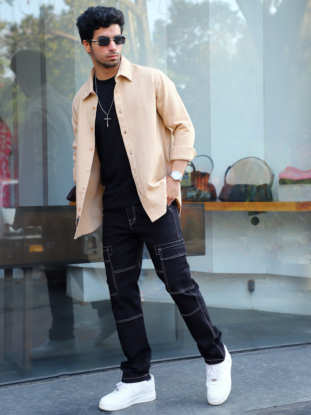 Vanilla Daze Beige full Sleeve Plain shirt