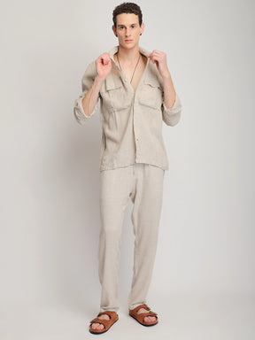 Isabela Pure Linen Beige Co-Ord Set