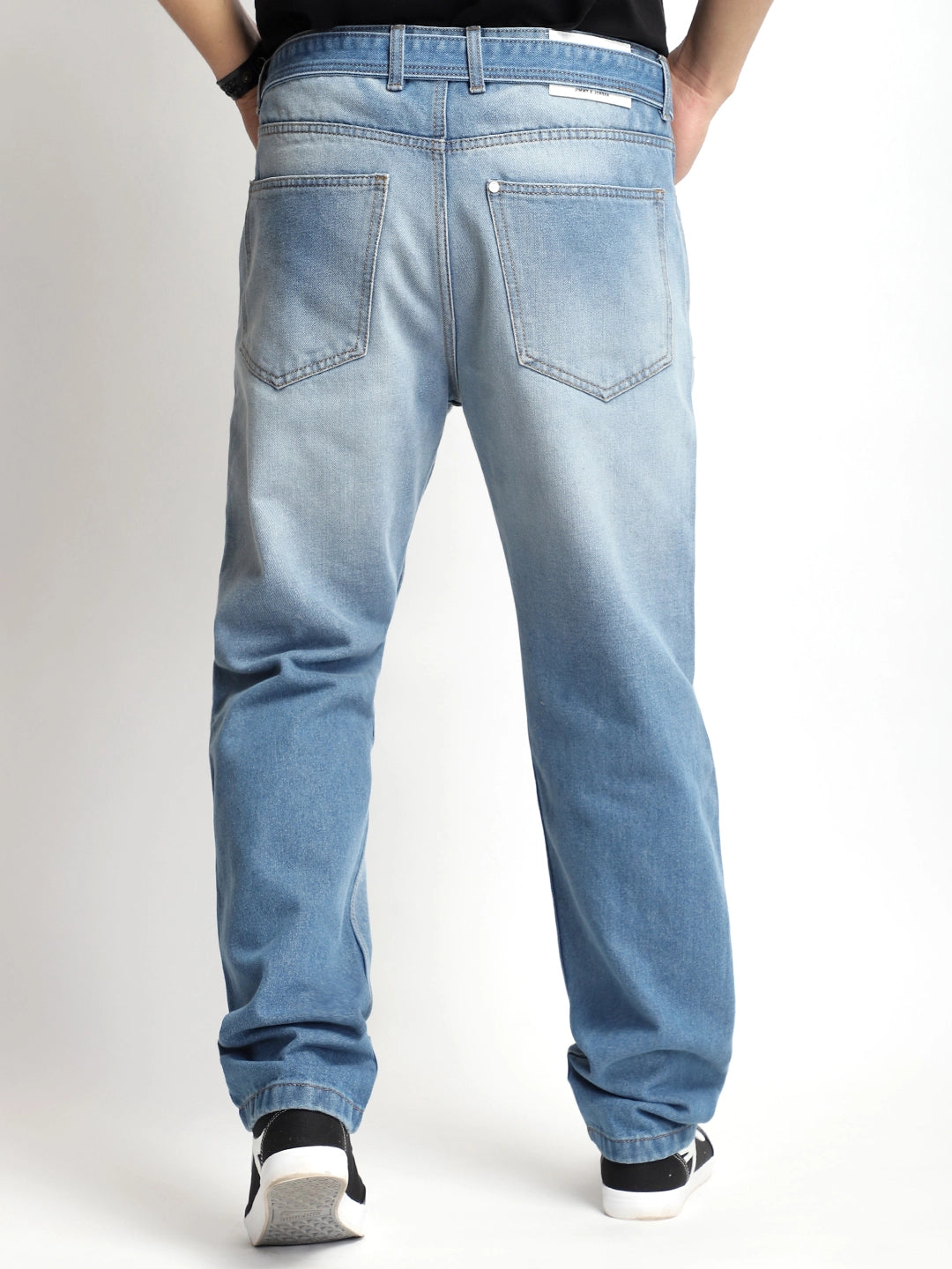 Urban Luxe Tint Blue Belt Denim Jeans