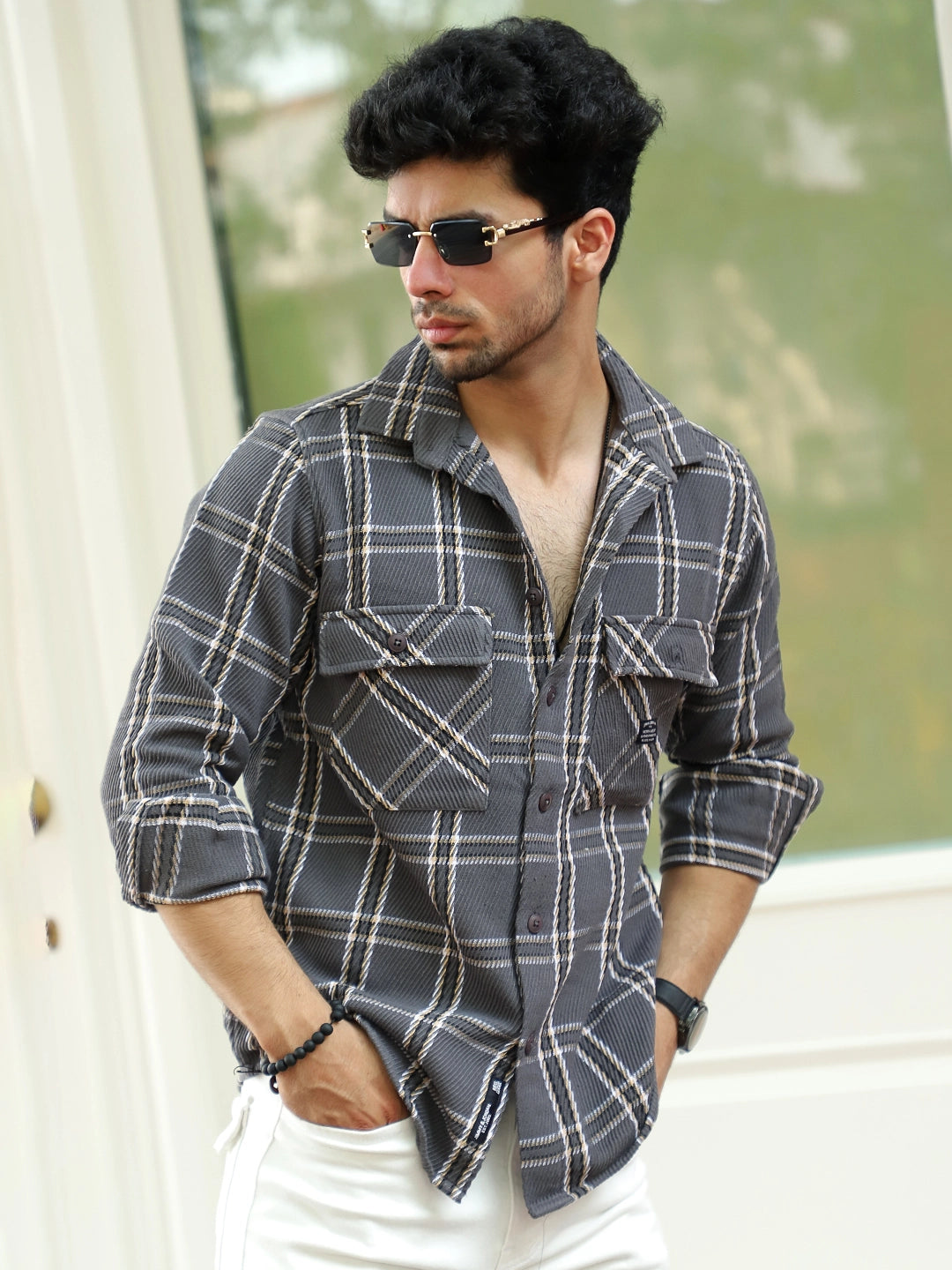 Royal Match Grey Check Full Sleeve Shirt