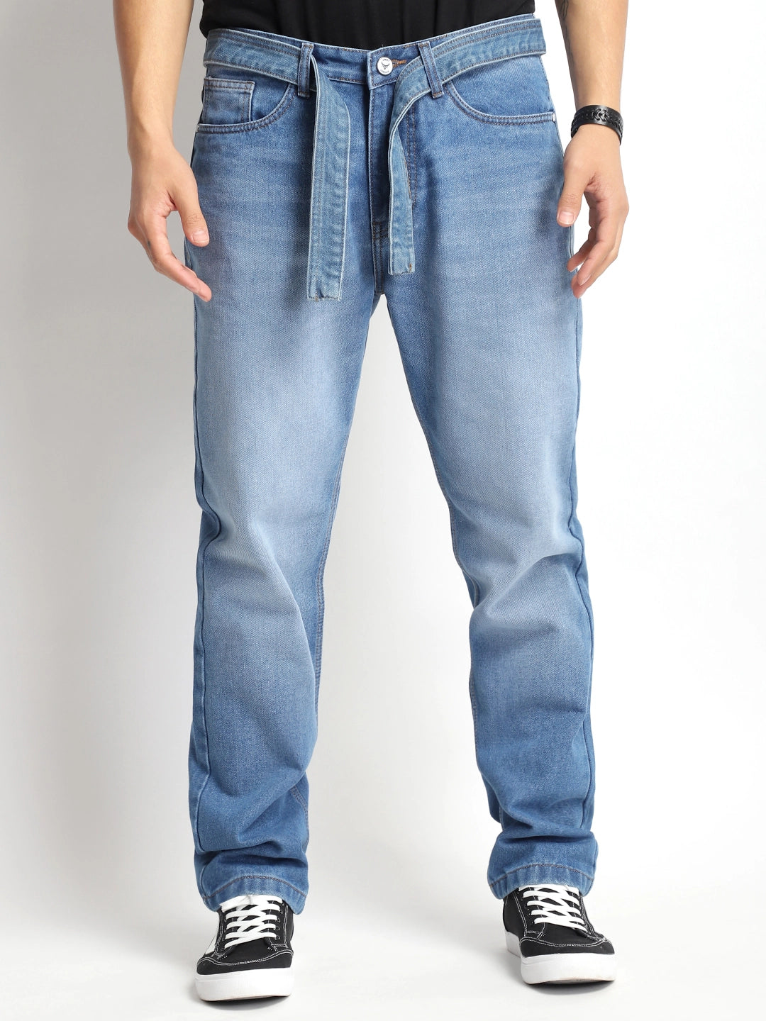 Urban Luxe Blue Belt Denim Jeans