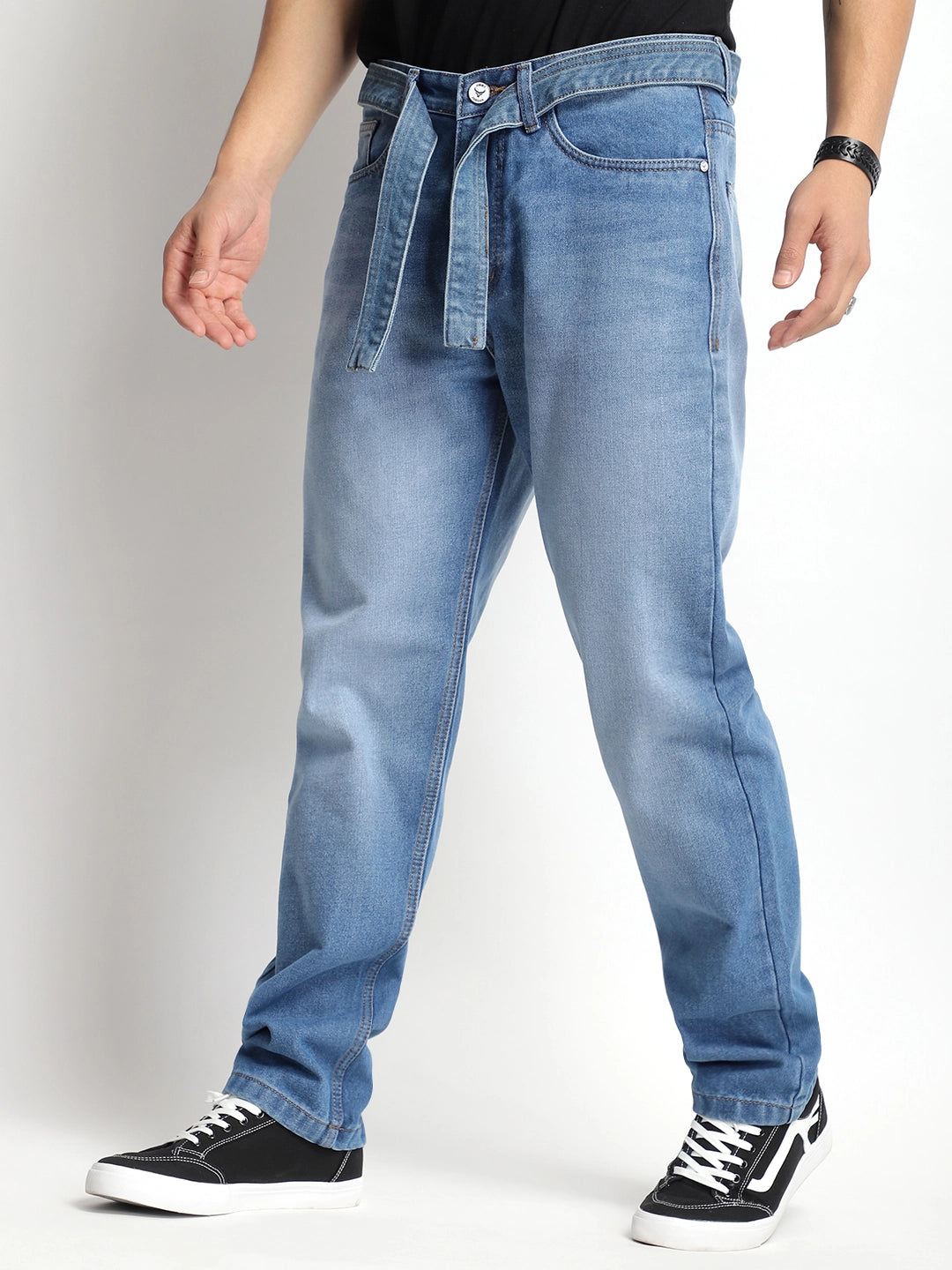 Urban Luxe Blue Belt Denim Jeans