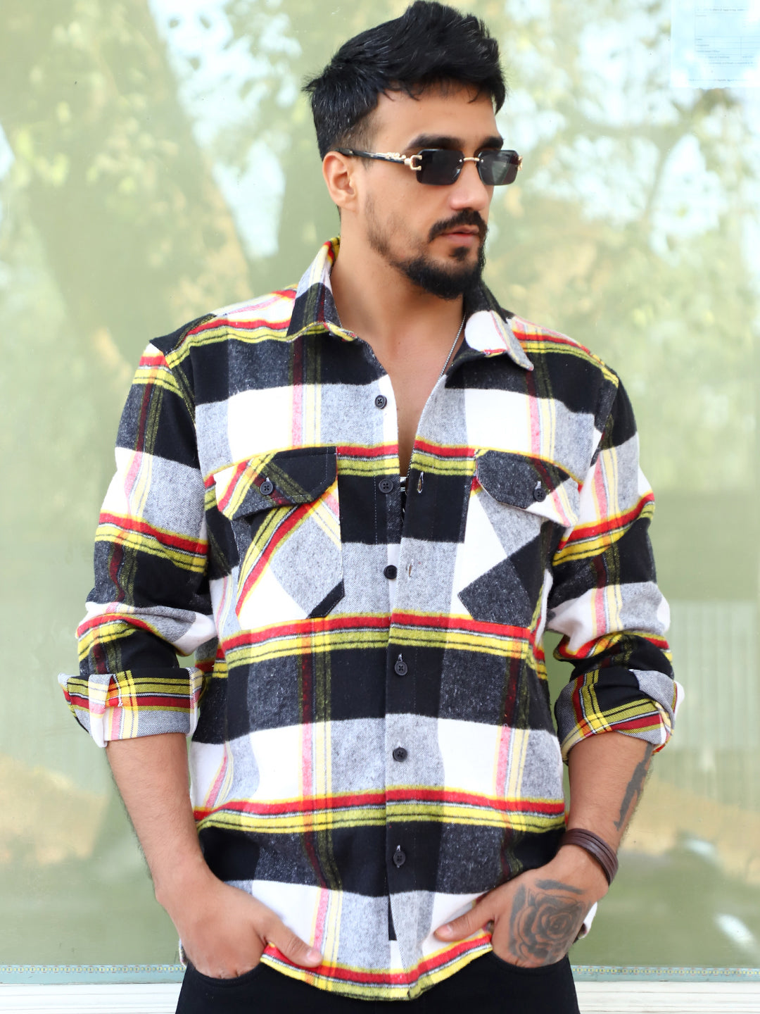 Frame Theory Black Check Full Sleeve Shirt