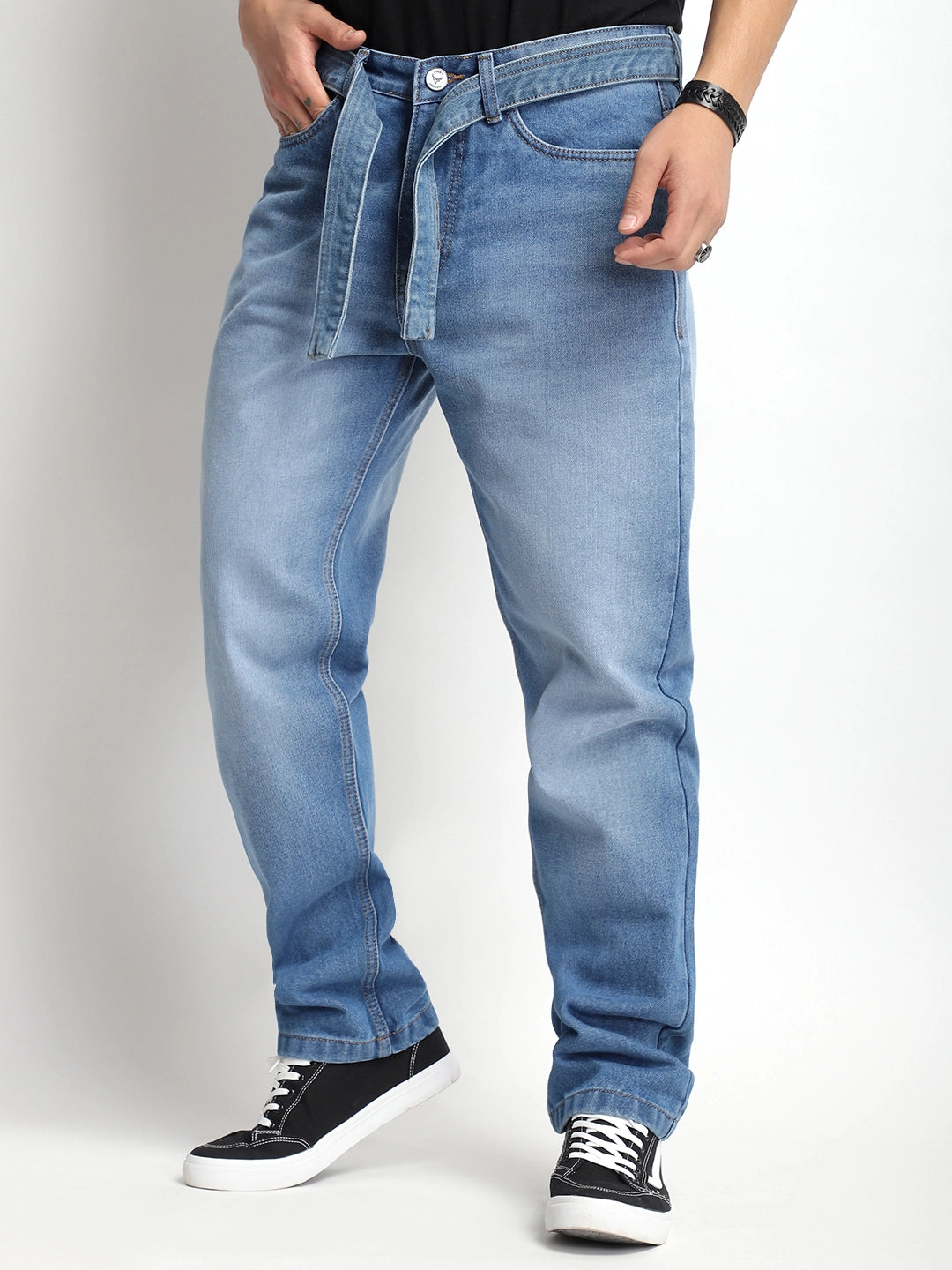 Urban Luxe Blue Belt Denim Jeans