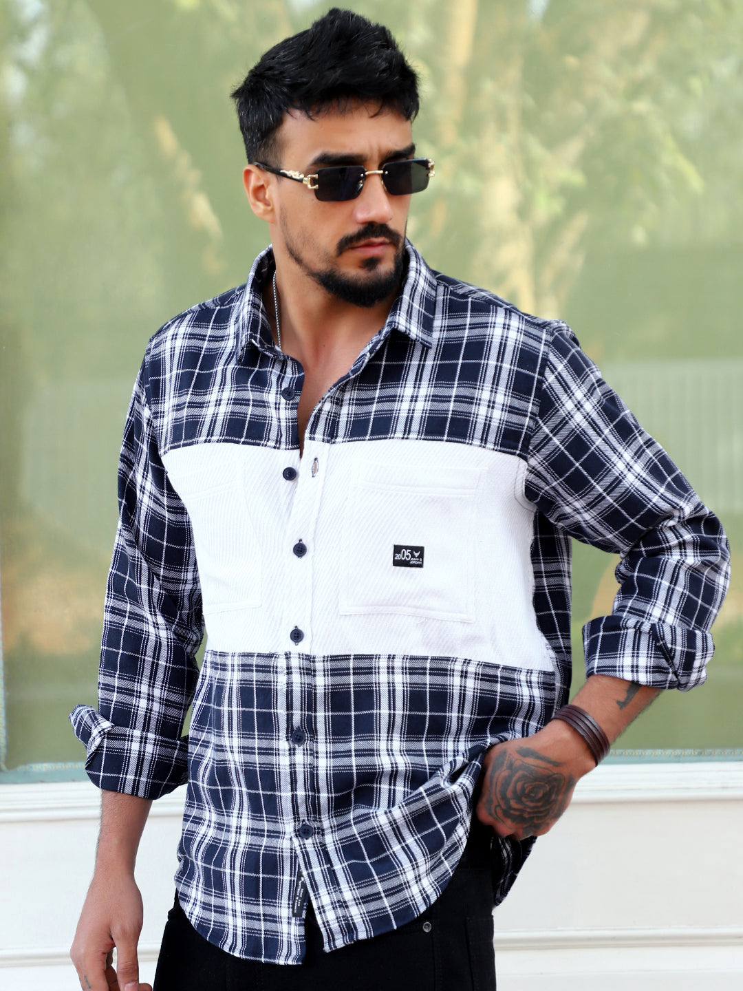 Thunderbird Spruce Blue Check Full Sleeve Shirt