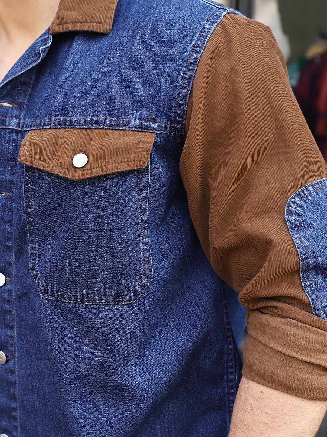 Luxe Fit Berry Blue Washed Denim Shirt