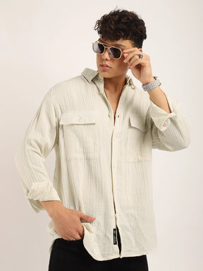 Fabric Lucas Double Clothe Cream Full Sleeve Shirt