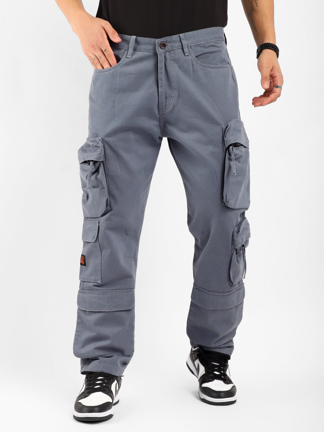 Kyubic Ash Grey Cargo Pants