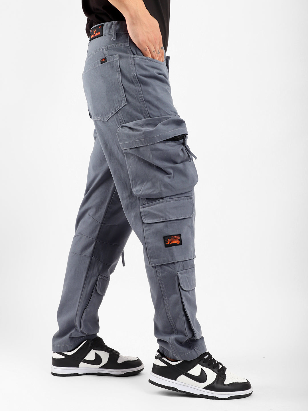 Kyubic Ash Grey Cargo Pants