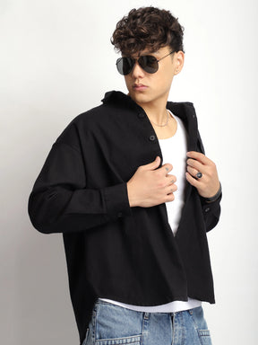 Crown Street Black Oversized Denim Shirt