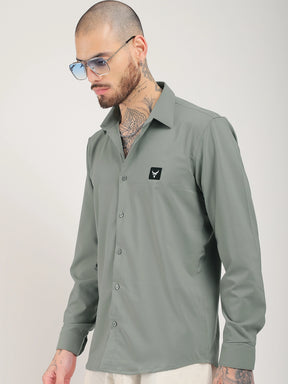 Andrey Stretchable Mint Green Full Sleeve Shirt