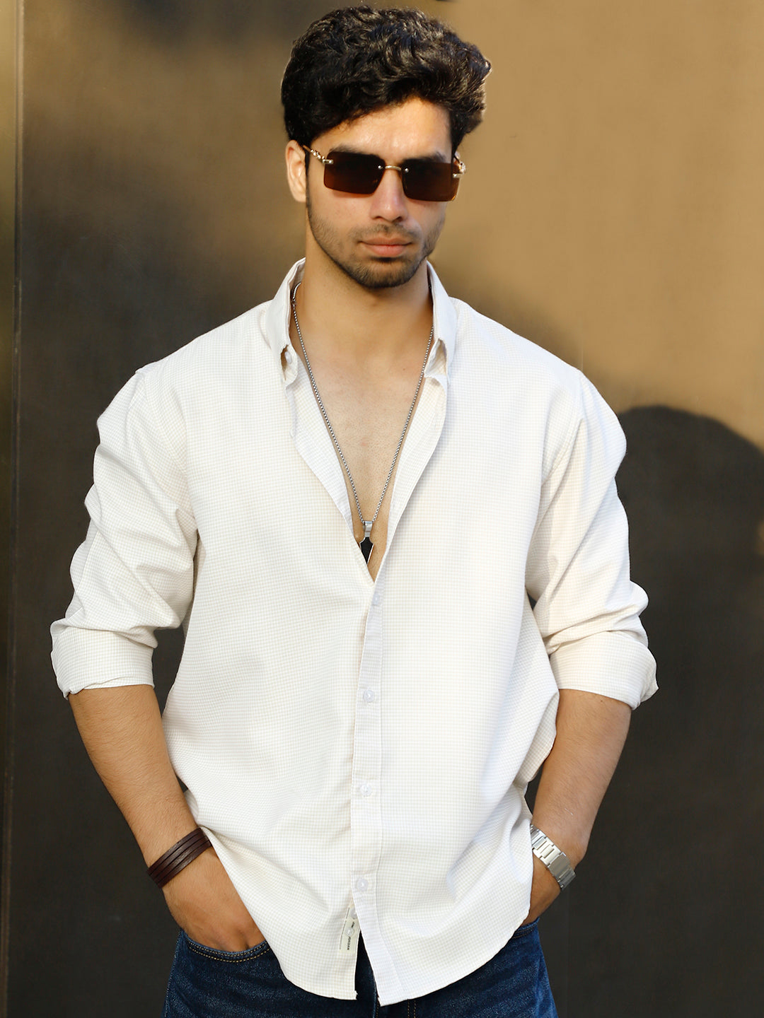 Desert Bloom Light Yellow Check full Sleeve shirt