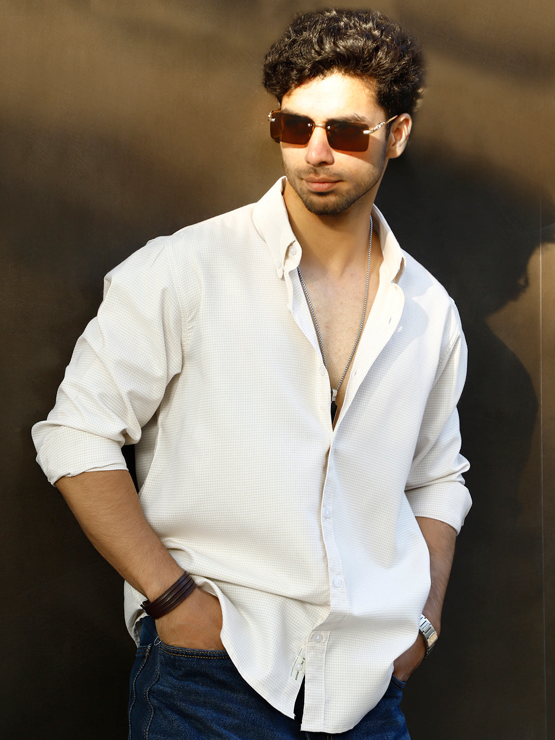 Desert Bloom Light Yellow Check full Sleeve shirt