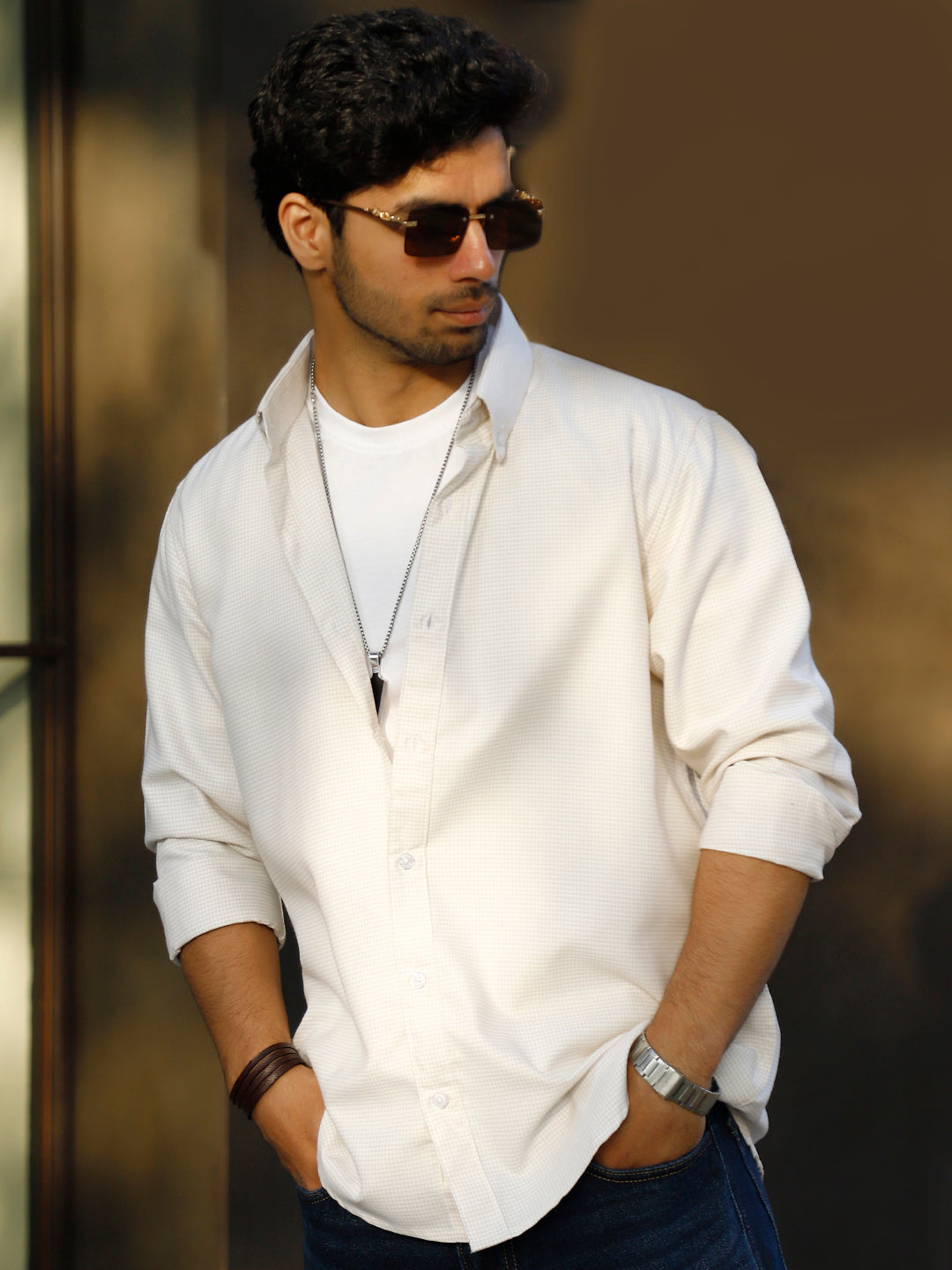 Desert Bloom Light Yellow Check full Sleeve shirt