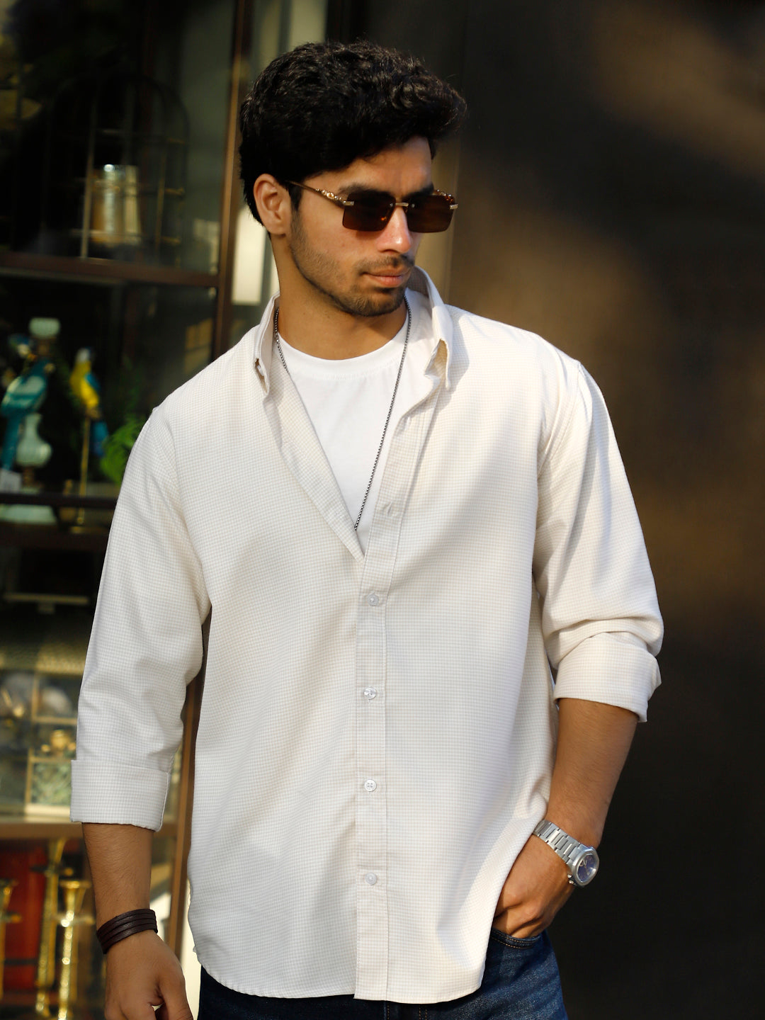 Desert Bloom Light Yellow Check full Sleeve shirt