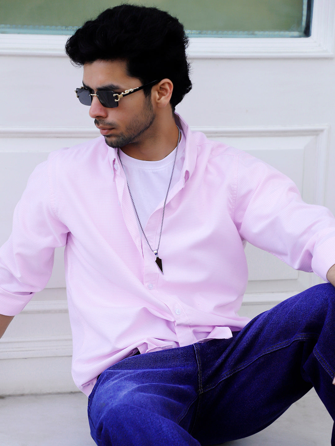 Cove Neon Pink Check full Sleeve shirt