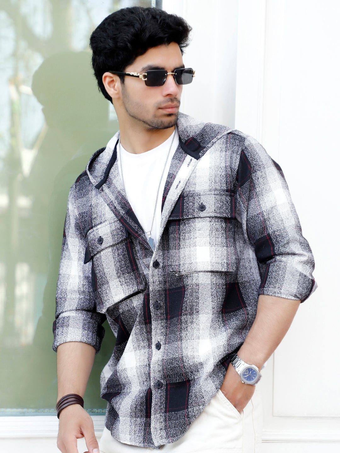 Honey Drift Black Check Full Sleeve Shirt