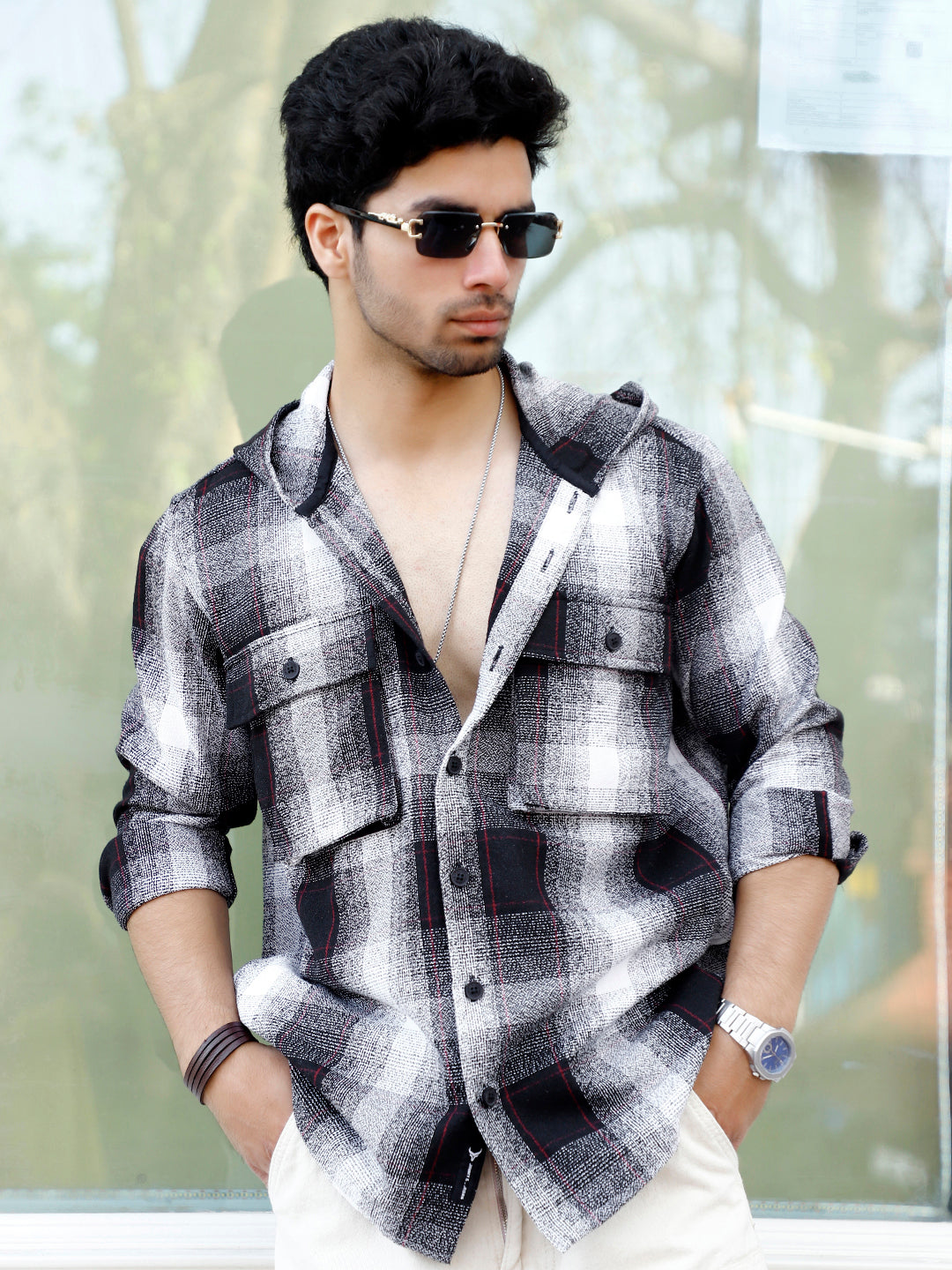 Honey Drift Black Check Full Sleeve Shirt