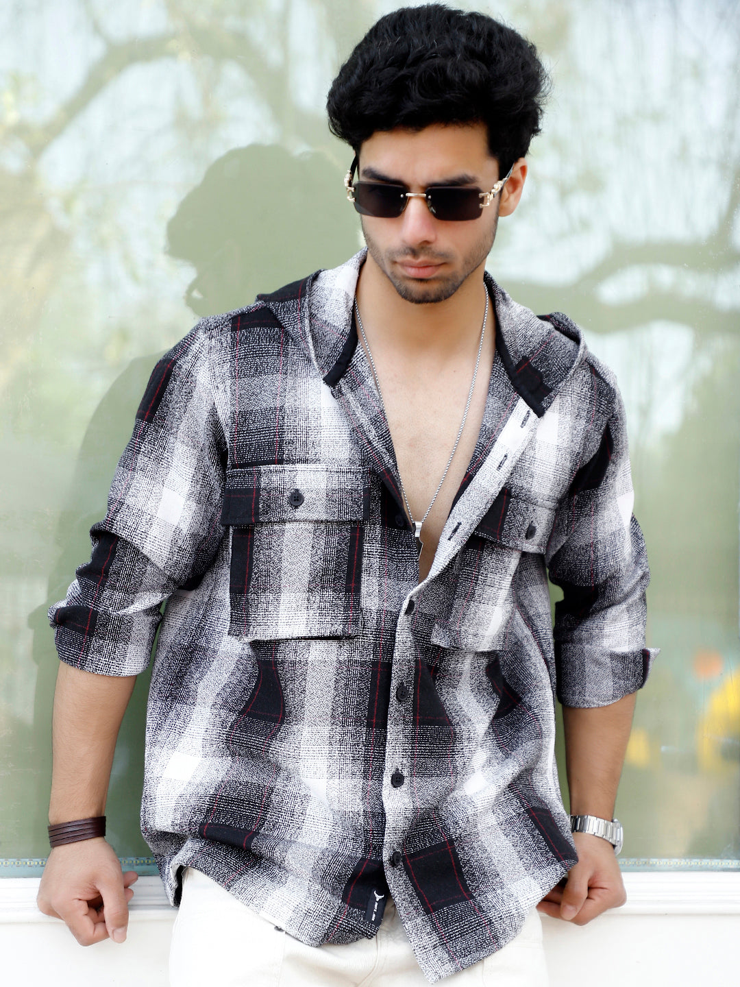 Honey Drift Black Check Full Sleeve Shirt