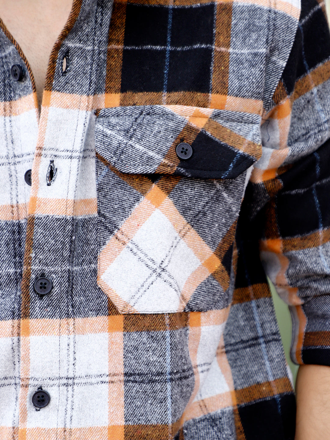 Daytona Dim Orange Check Full Sleeve Shirt