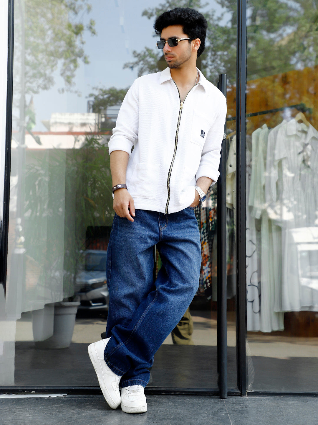 Sandstone Heritage White Ribbed Shacket