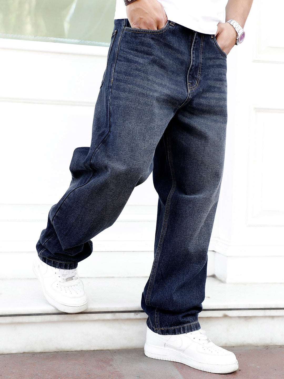 Night Core Dark Blue Baggy Jeans