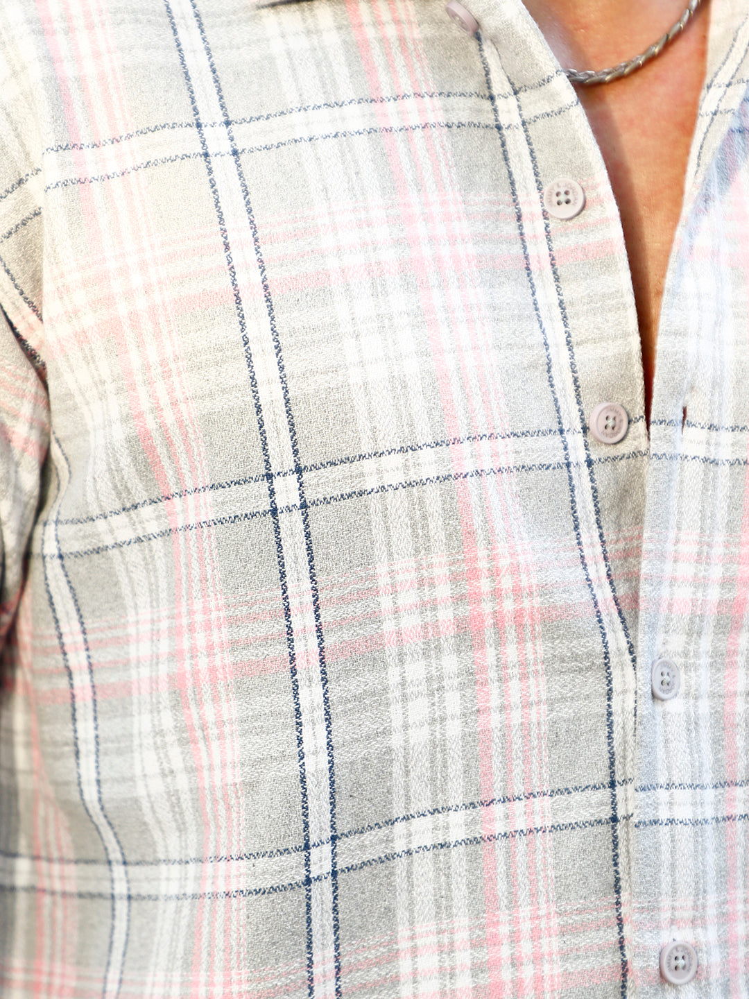 Bloom State Light Gray Check Full Sleeve Shirt