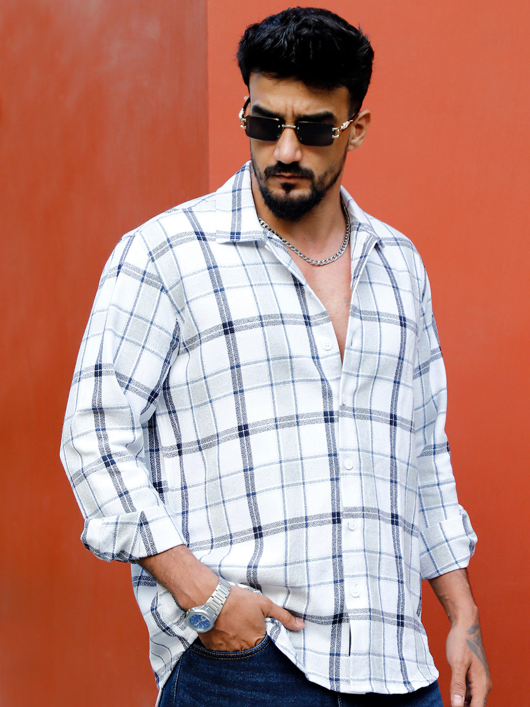 Bloom State White Check Full Sleeve Shirt