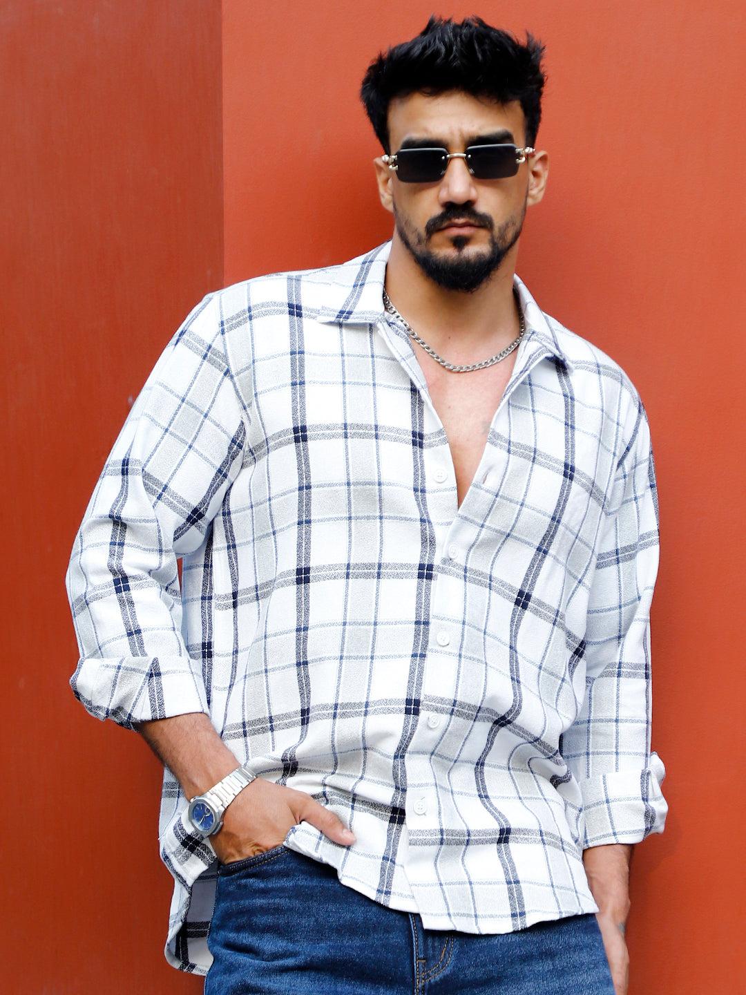 Bloom State White Check Full Sleeve Shirt
