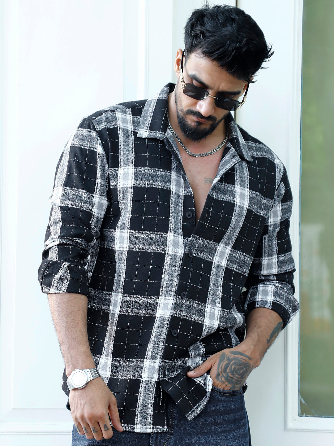 Bloom State Revan Black Check Shirt