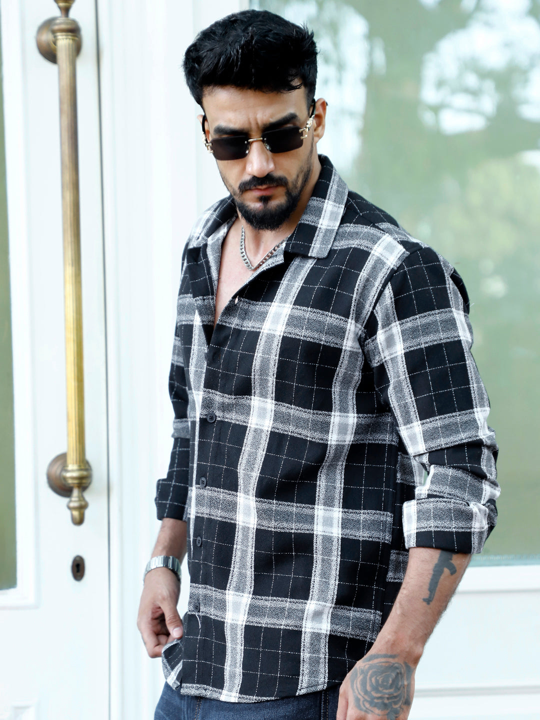 Bloom State Revan Black Check Shirt