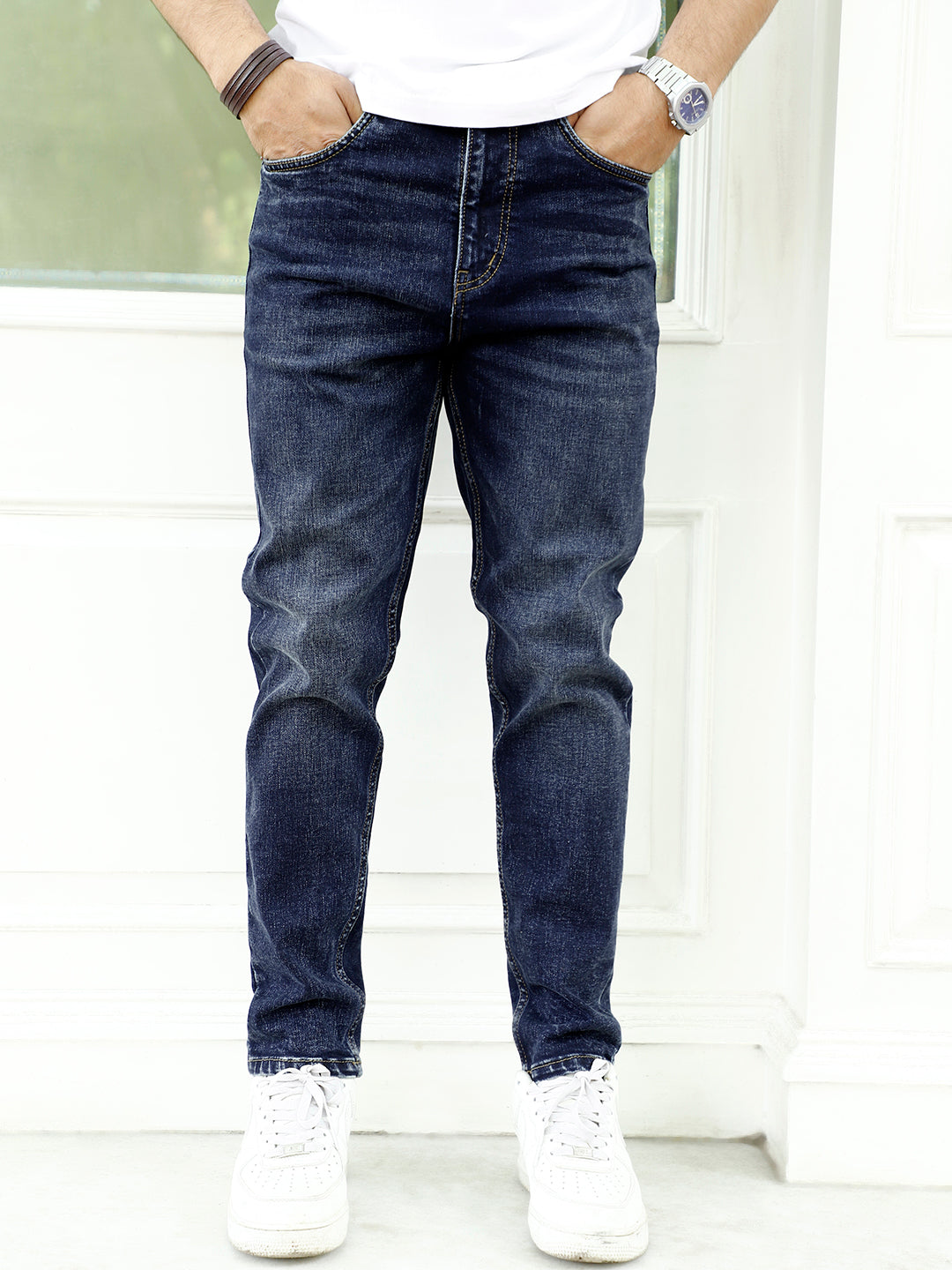 Pearl Drift Deep Blue Carrot Fit Jeans