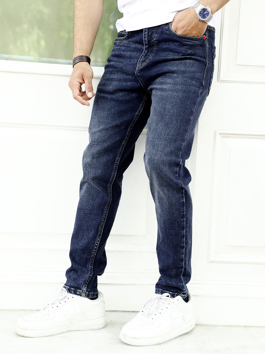 Pearl Drift Deep Blue Carrot Fit Jeans