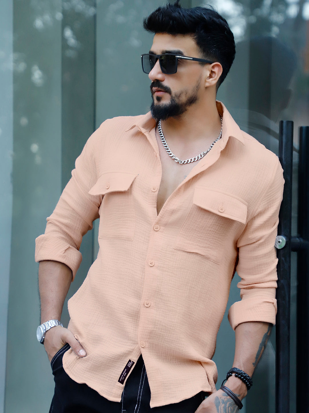 Vero Vibe Lucas Double Clothe Cream Shirt