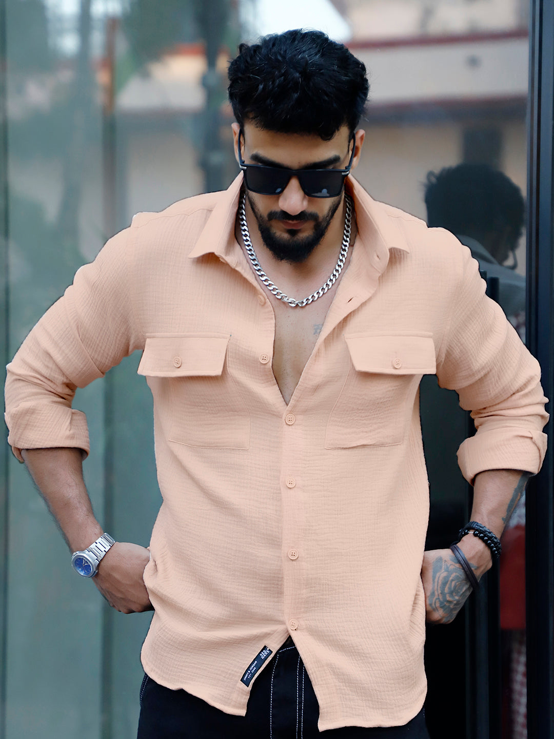 Vero Vibe Lucas Double Clothe Cream Shirt