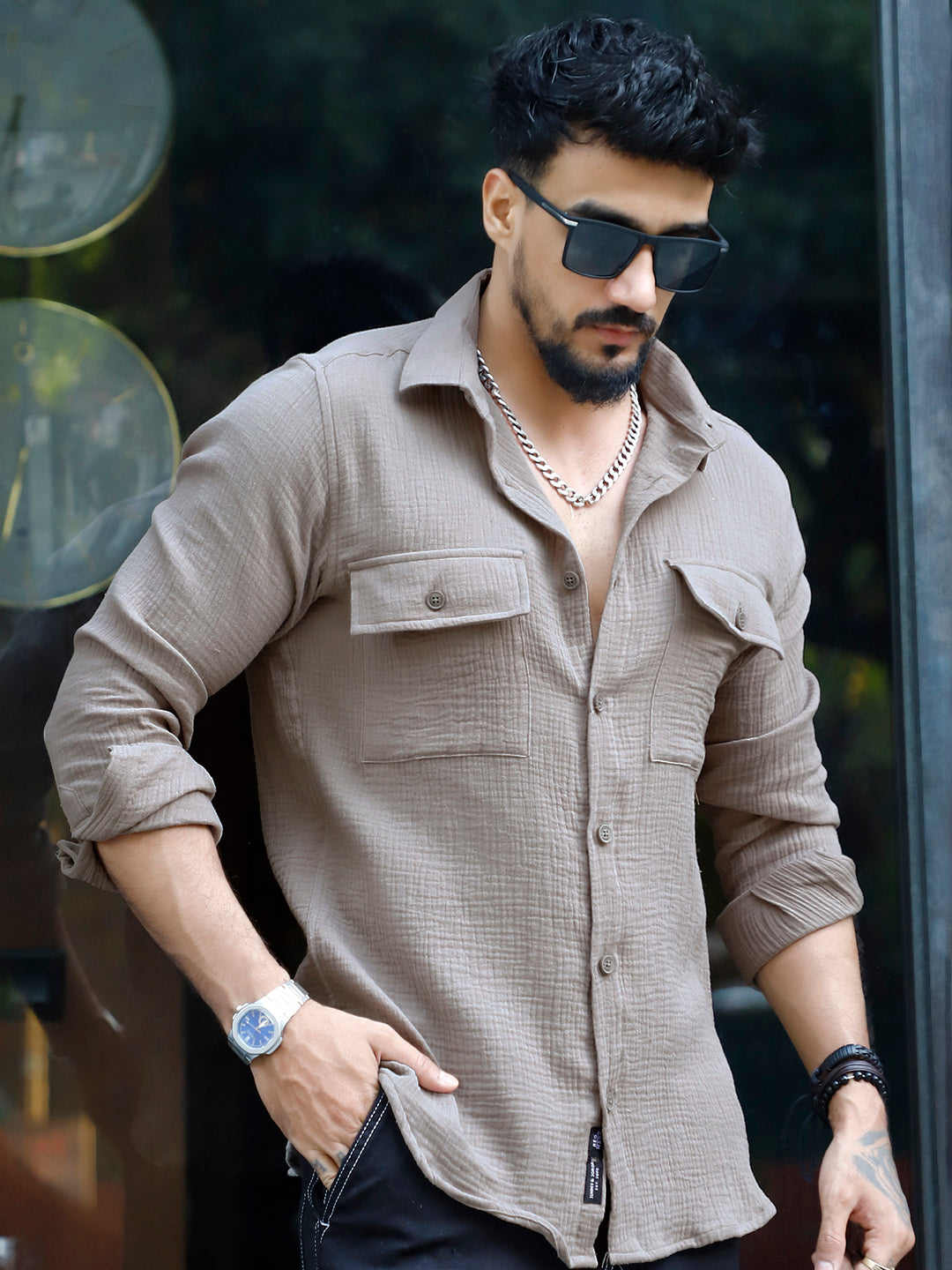 Vero Vibe Lucas Double Clothe Grey Shirt