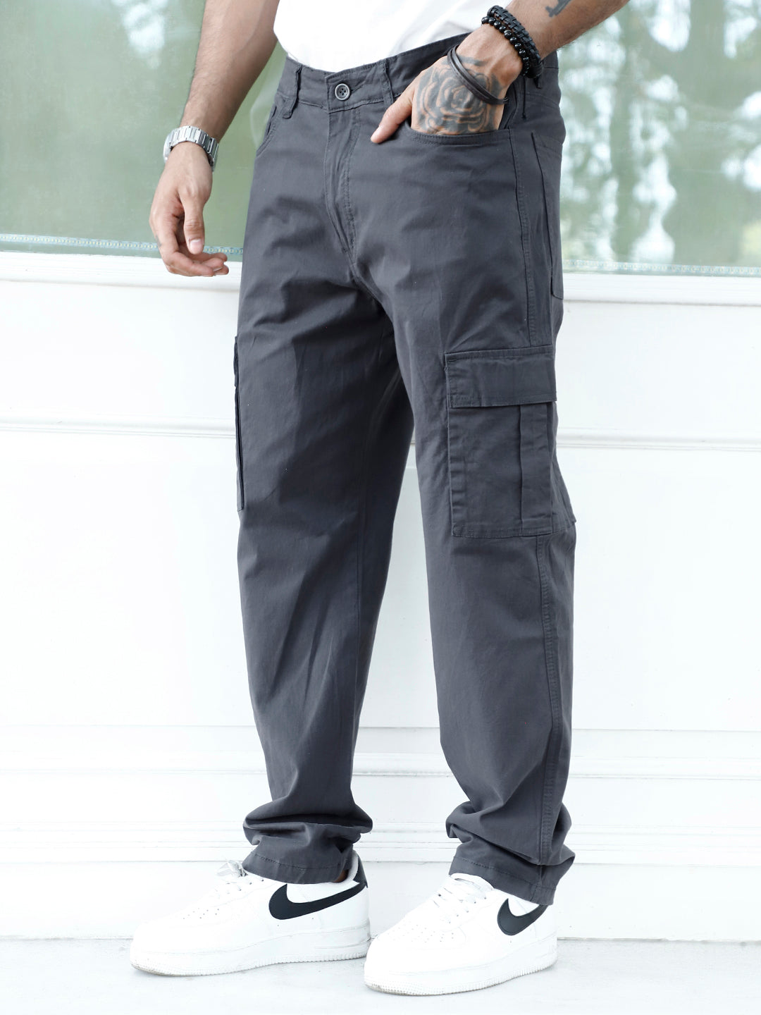 Loom Onyx Grey Cotton Cargo
