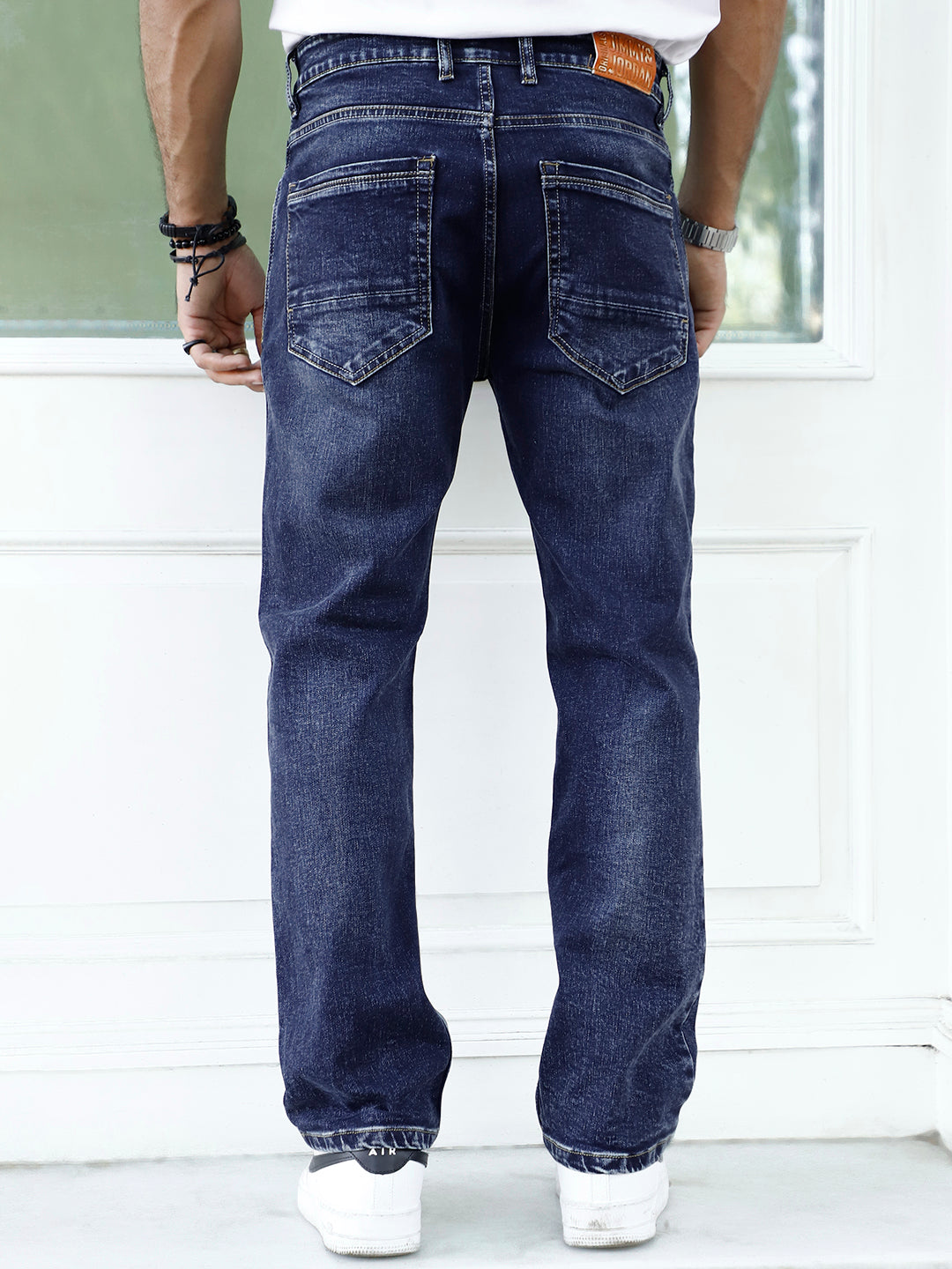 Novaire Prussian Blue Straight Fit Jeans