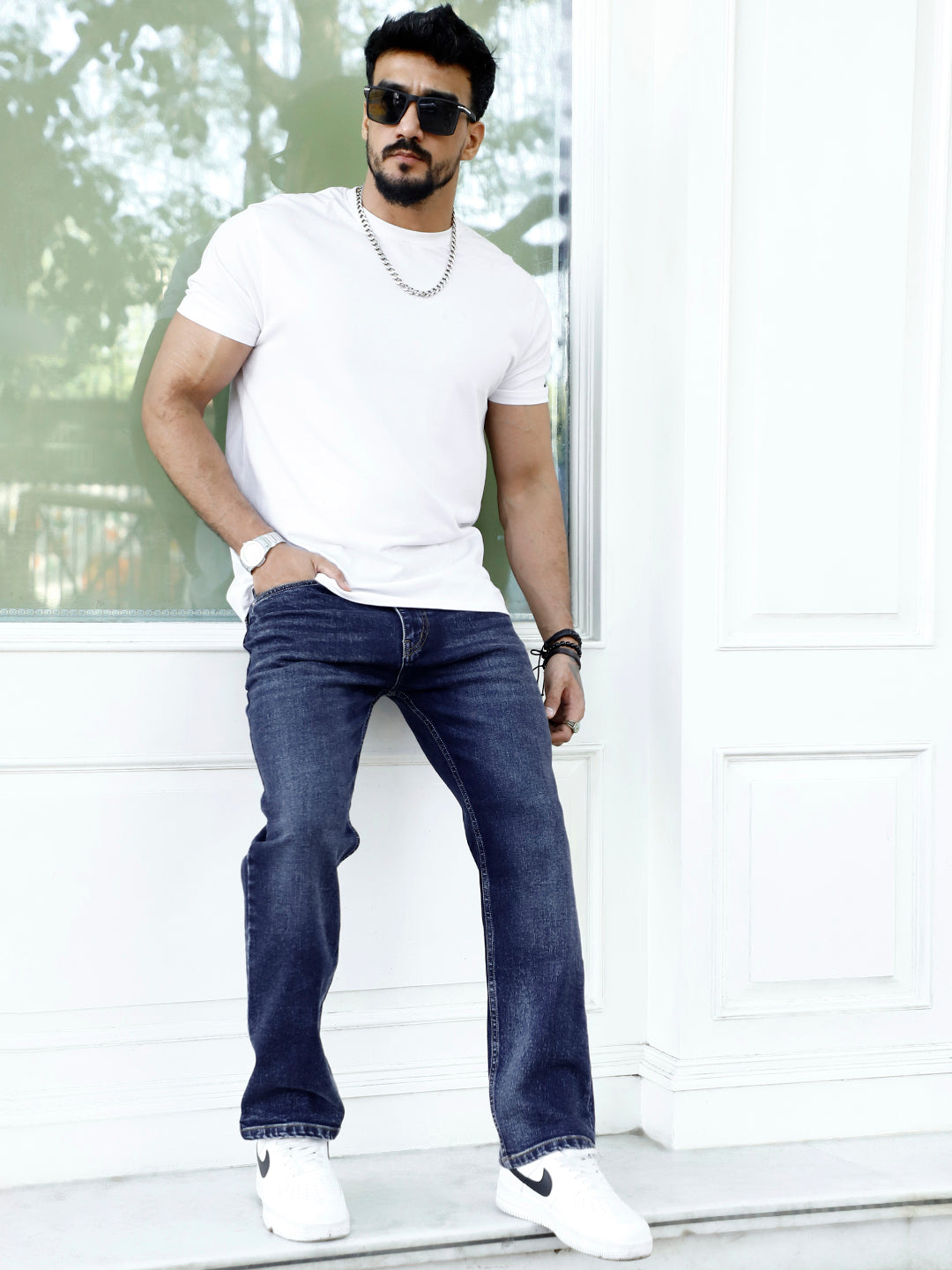 Novaire Prussian Blue Straight Fit Jeans