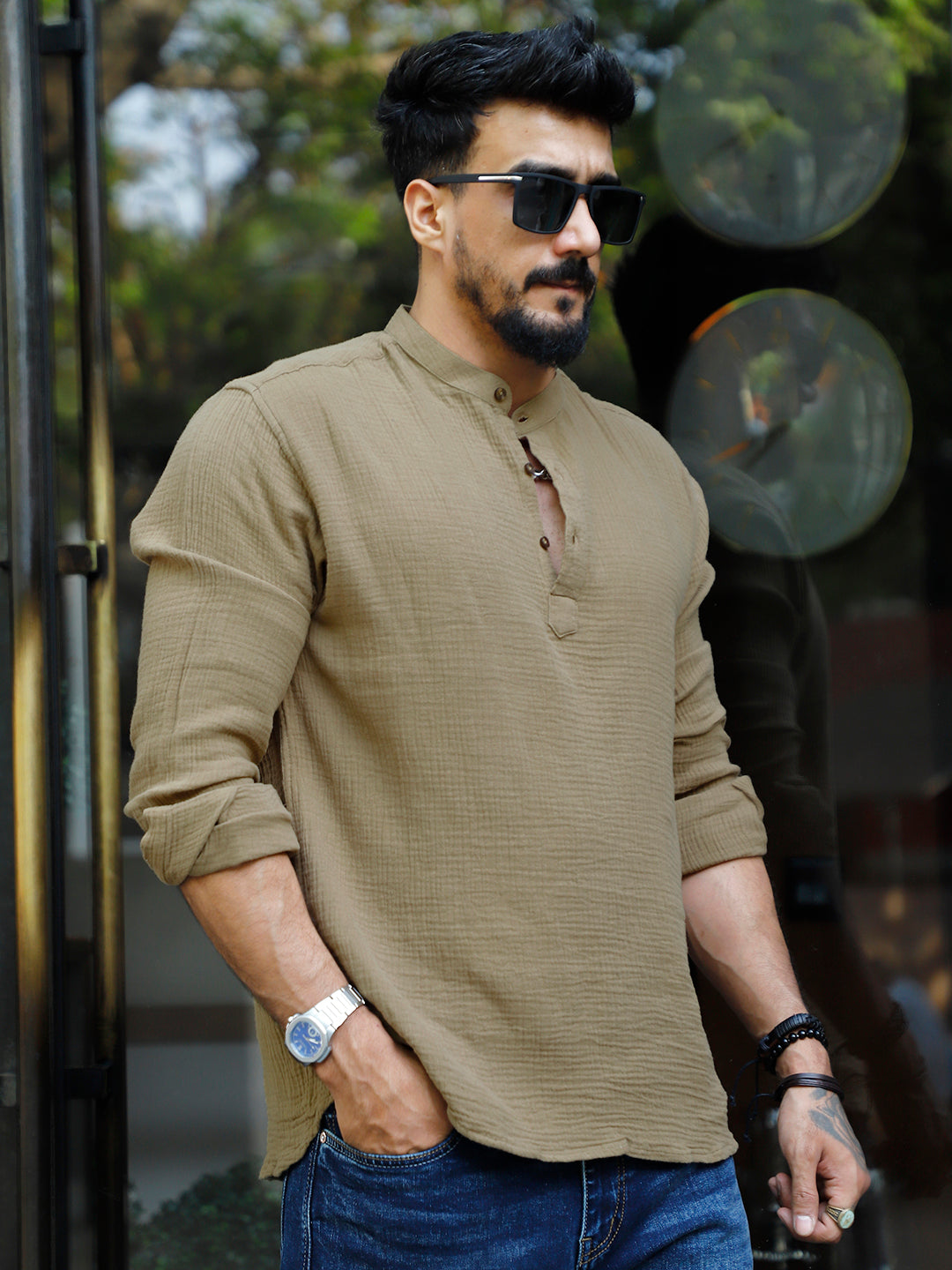 Amber Royale Olive Kurta