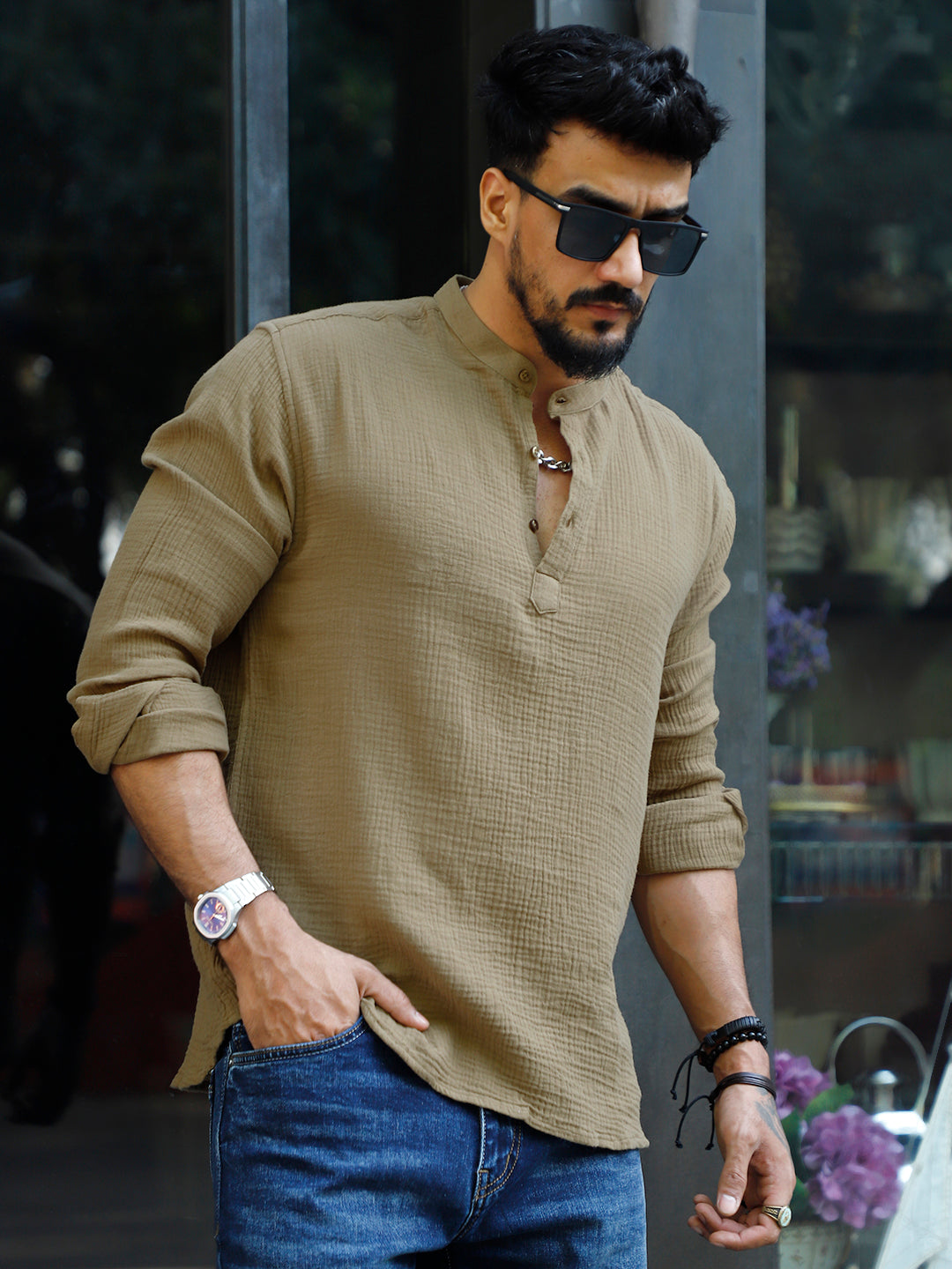 Amber Royale Olive Kurta