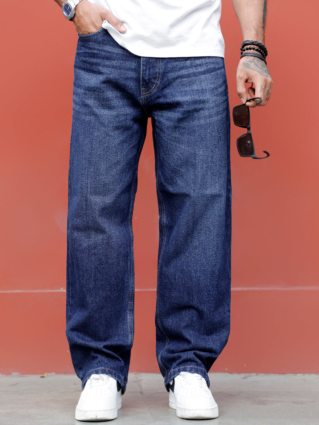 Huxley Denim Blue Baggy Fit Jeans