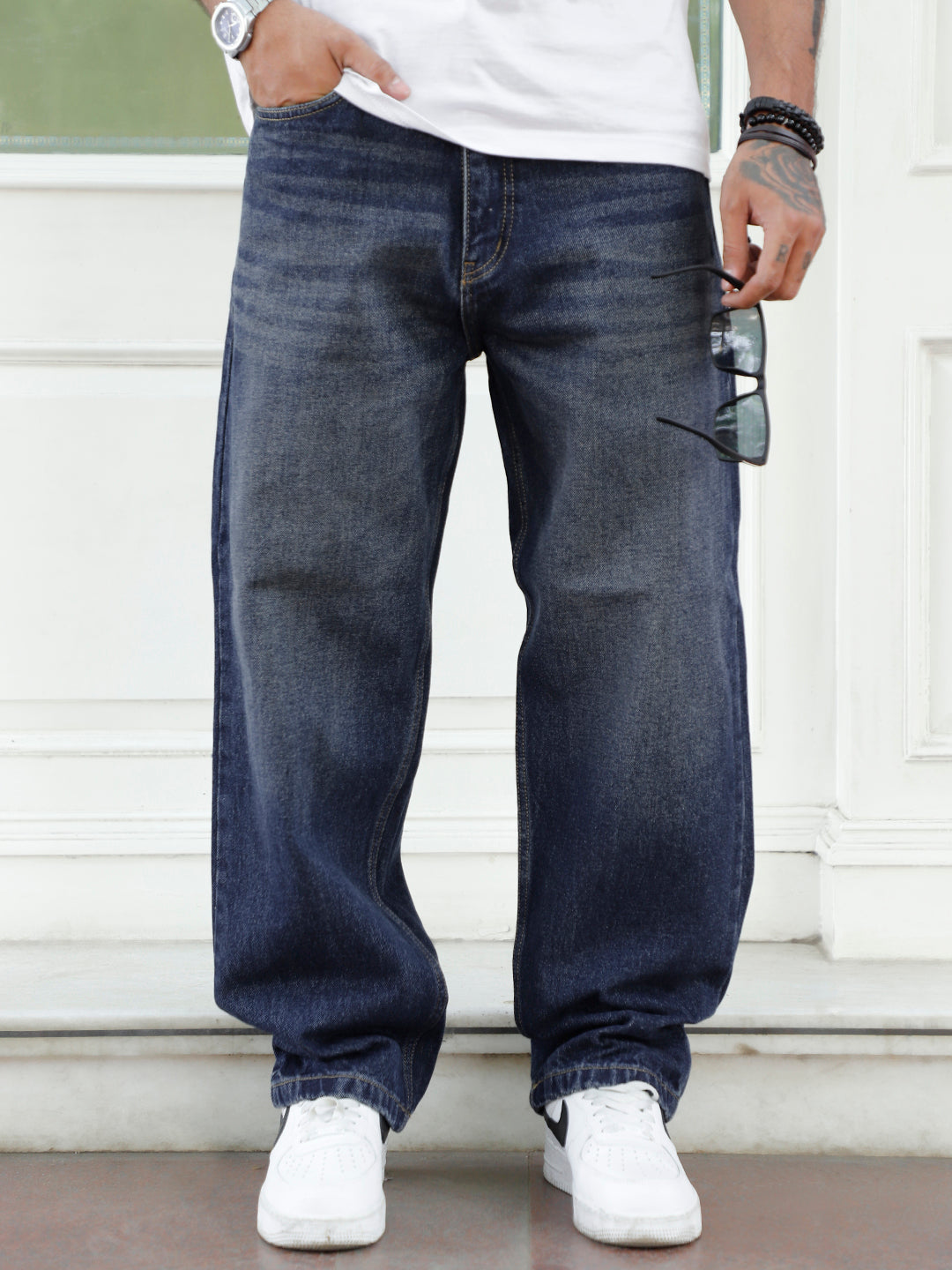 Huxley Denim Persian Blue Baggy Fit Jeans