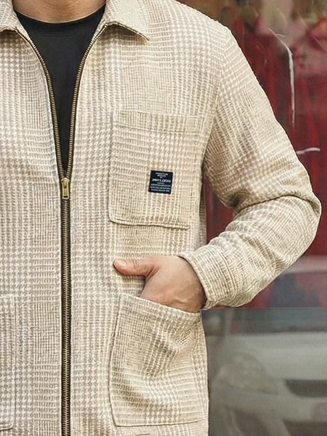 Core Atelier Beige Ribbed Shacket