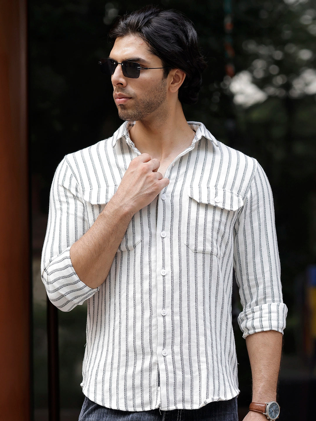 Wildcard White Stripe Full Sleeve Shirt