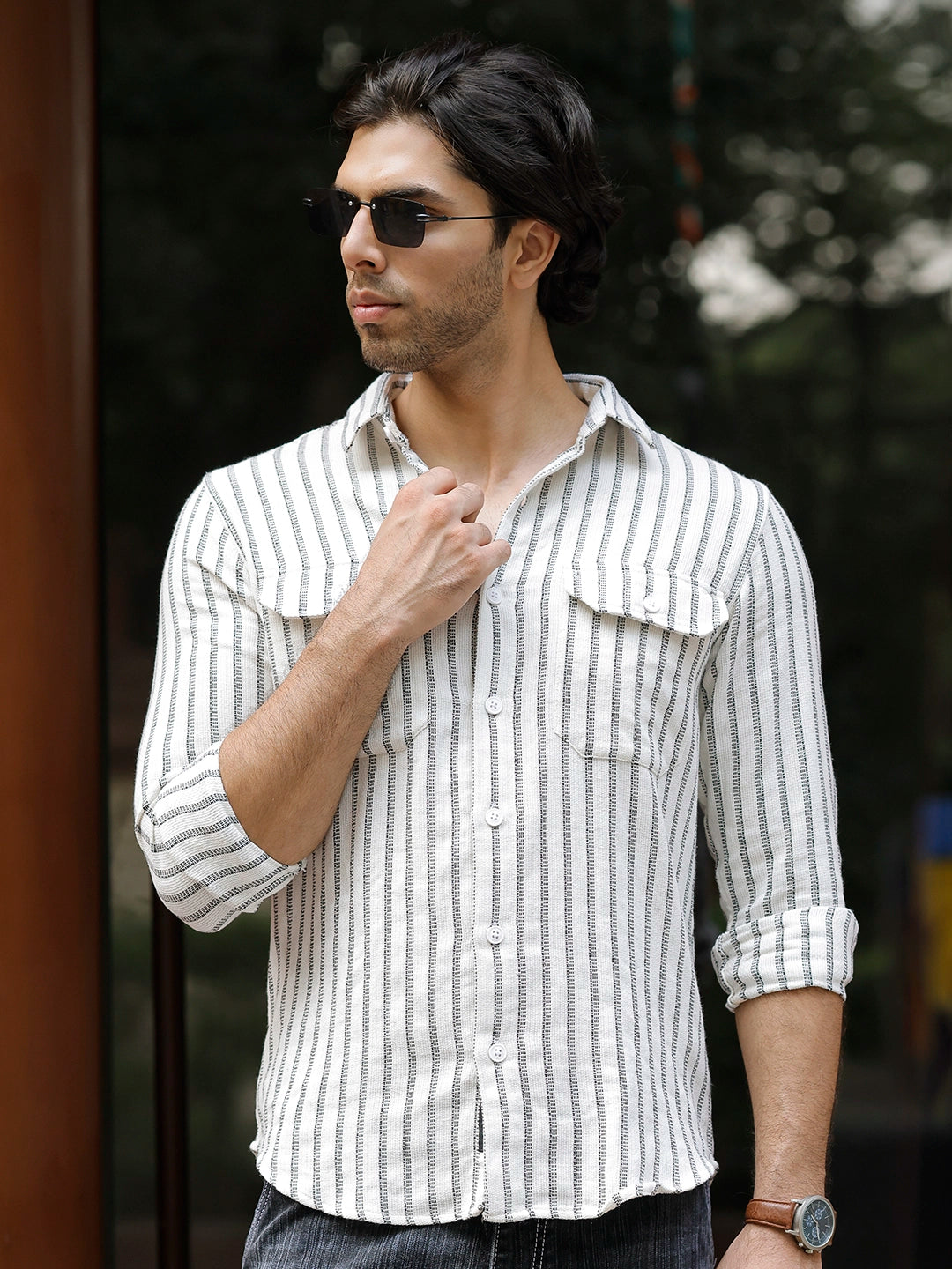 Wildcard White Stripe Full Sleeve Shirt